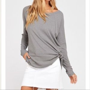 Gray Ribbed essential top